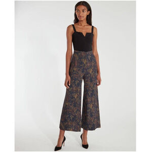 Amur Lewis Pants Wide Leg High Waisted Paisley Print Size 6 NEW